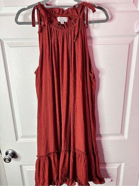 Signature by Robbie Bee Dresses & Skirts - Signature by Robbie Bee Rust Red Tie-Shoulder Midi Dress